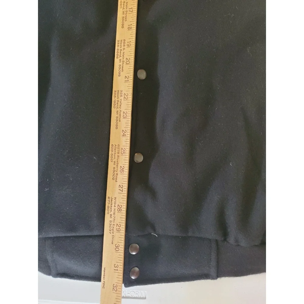 VTG Union Line Made In USA Wool Leather Varsity Jacket XL Tall Americraft Black